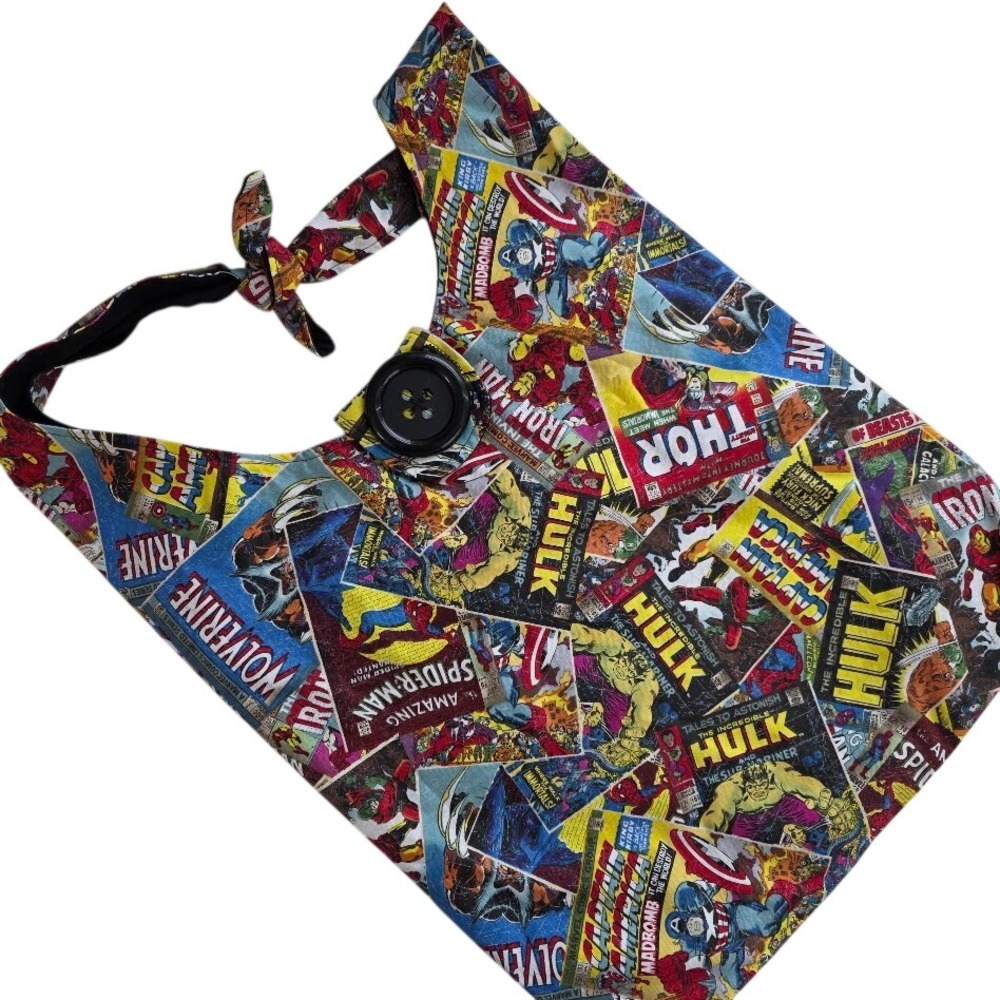 Marvel Comic Print Reusable Shopping Tote Bag Handmade‎ Hulk Spiderman